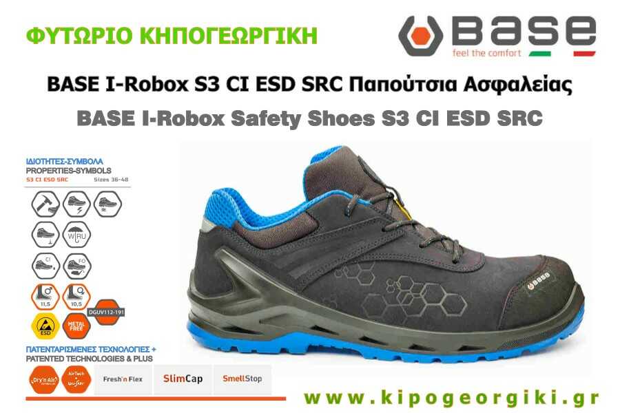 BASE I-Robox Safety Shoes S3 CI ESD SRC Wordings
